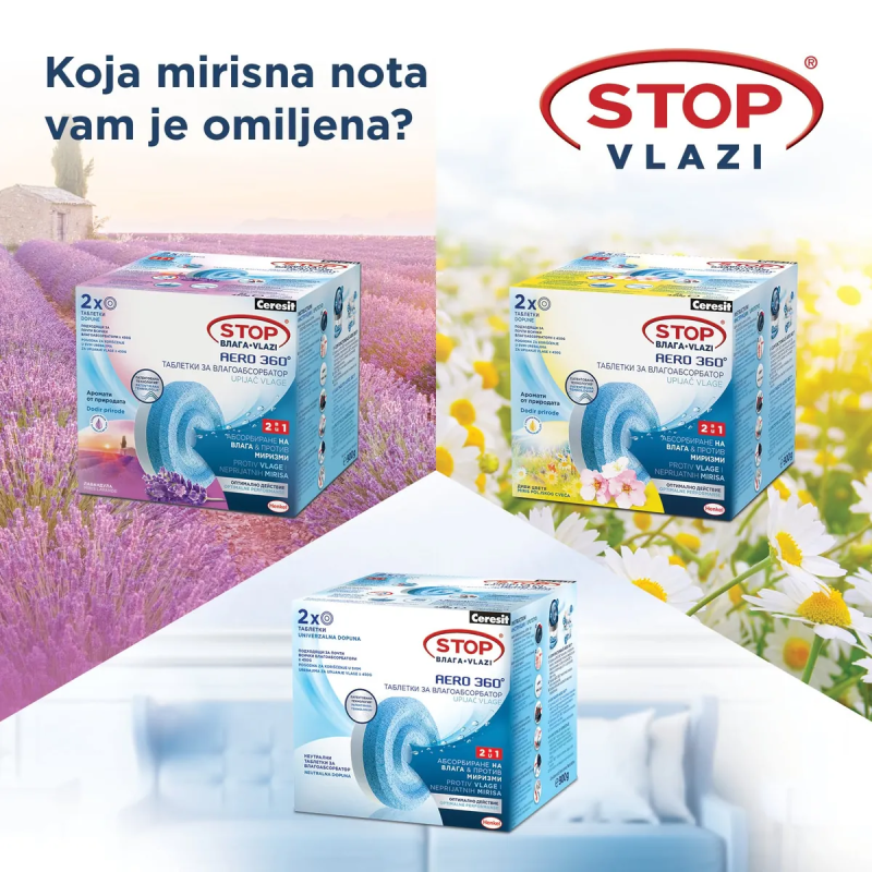 Tablete za apsorber vlage Ceresit AERO 360 2u1 2x450g